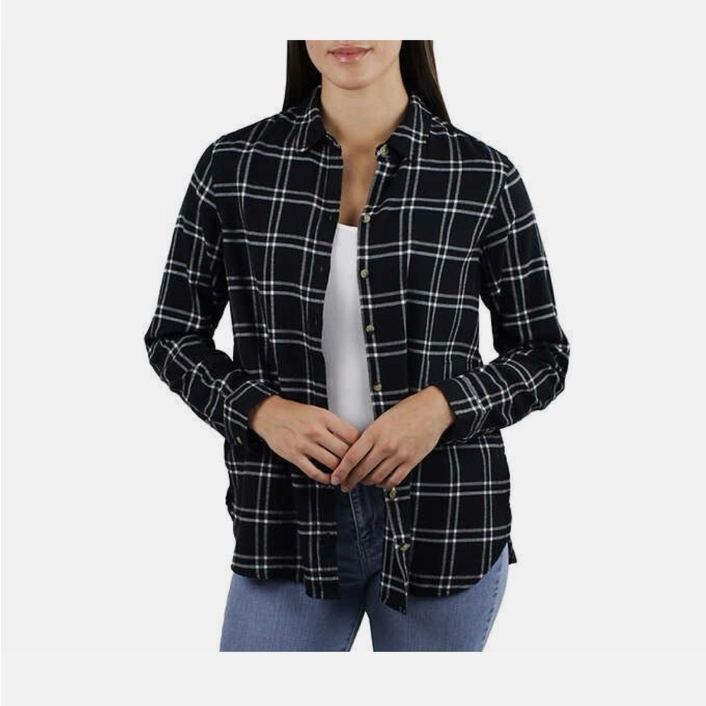 Jachs Black and White Plaid Button Down Shirt